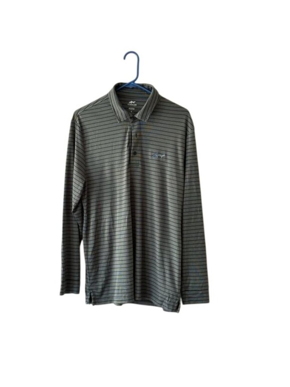 Attack Life By Greg Norman Mens Striped Long-Sleeve Polo Shirt Size M PlayDry